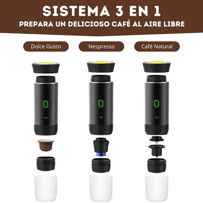 Cafetera Portátil con Sistema 3 en 1